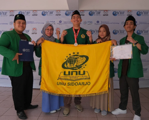 Tim Mahasiswa Unusida yang meraih Medali Perak (Silver Medal) dalam ajang Internasional Young Moslem Inventor Award (IYMIA) 2024 (Foto: Humas Unusida)