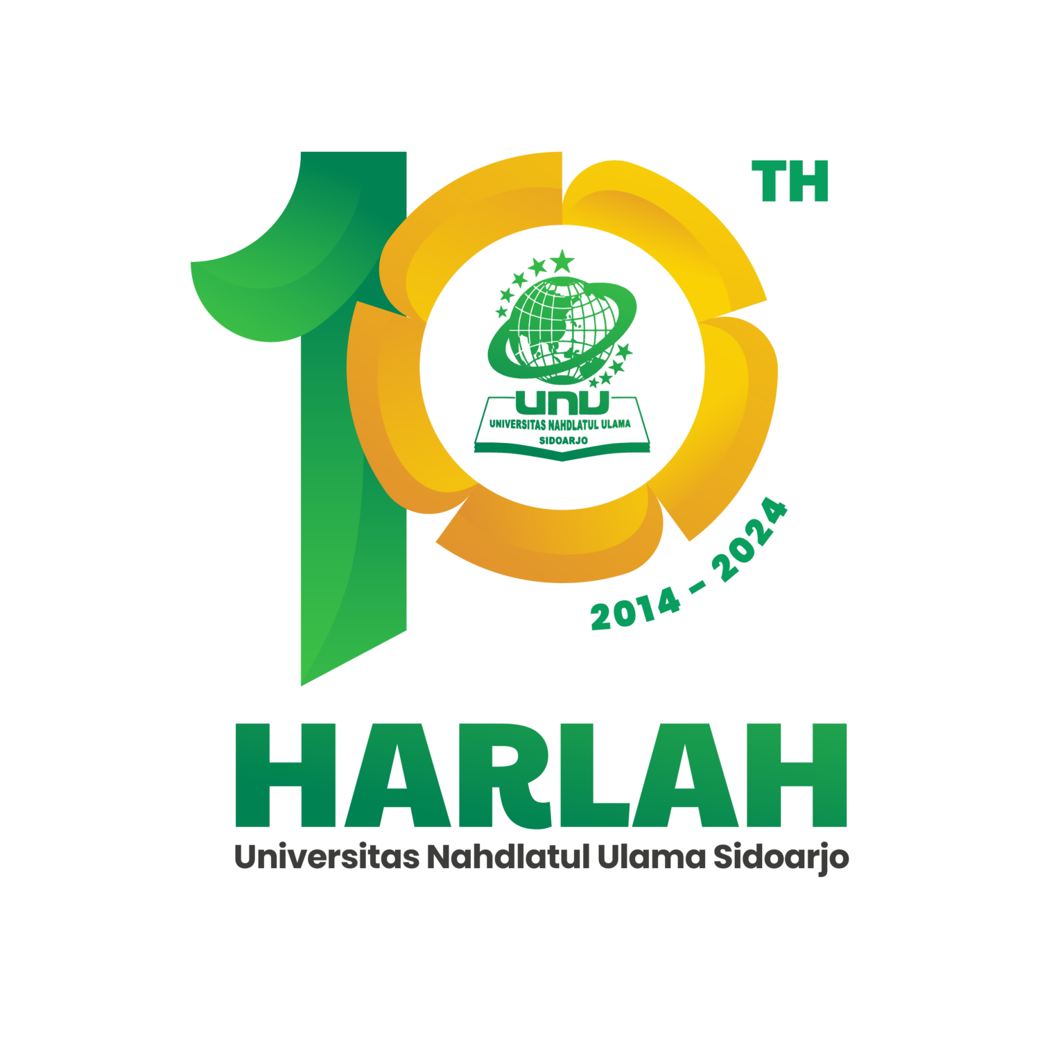 Unduh Logo Resmi Harlah Ke-10 Universitas NU Sidoarjo - 1 Dekade Di ...